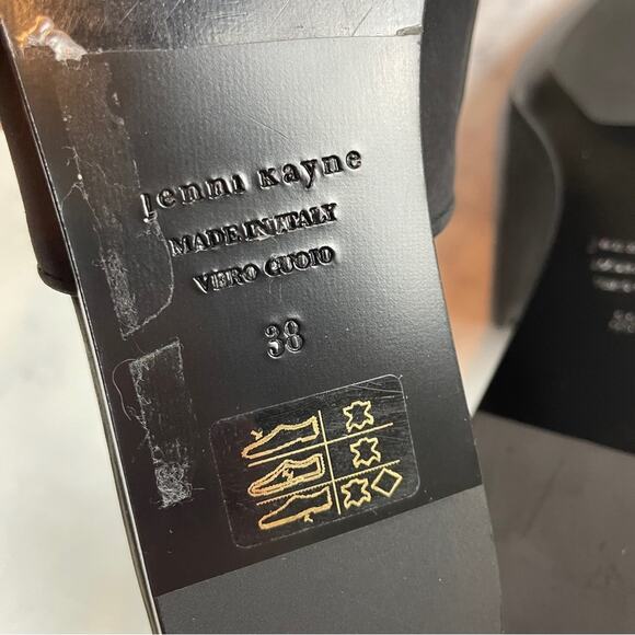 Jenni Kayne Black Oiled Leather Flat Mules NWOB - Picture 9 of 12